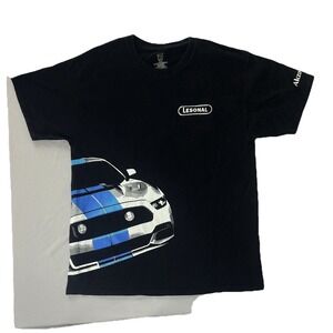 Lesonal Paints Black Shirt Men's Large Mustang GT Shelby Cobra Y2K Racing Ford